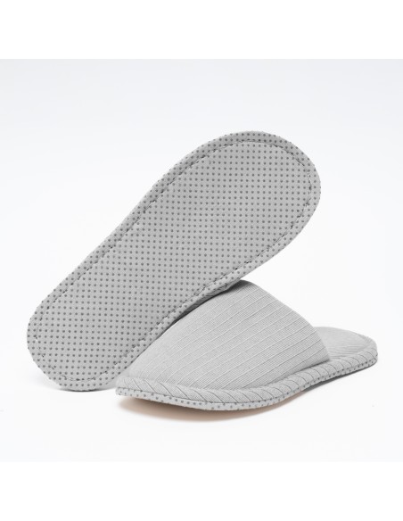 Pantofole a costine raya ancha indaco