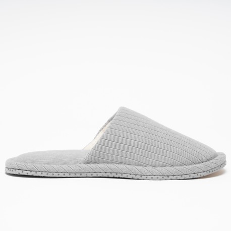 Pantofole a costine raya ancha indaco