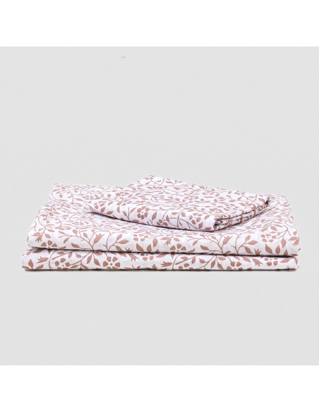 Set di lenzuola cotone Osaka rosa keike