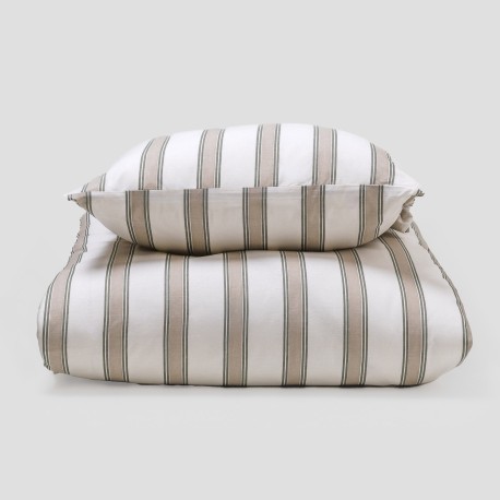 Copripiumino cotone Raya Sitges verde secco - topo