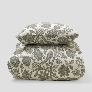 Copripiumino cotone Enelia verde secco - topo