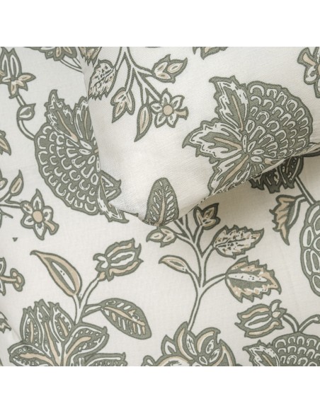 Copripiumino cotone Enelia verde secco - topo