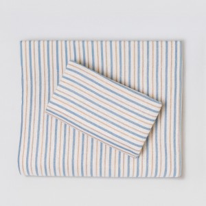 Set di lenzuola flanella Raya Benet sabbia - indaco 2