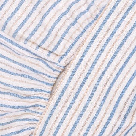 Set di lenzuola flanella Raya Benet sabbia - indaco