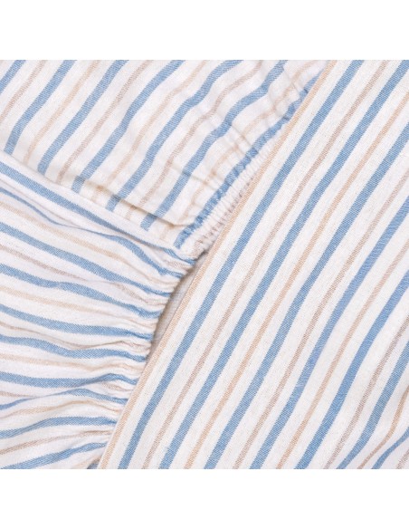 Set di lenzuola flanella Raya Benet sabbia - indaco