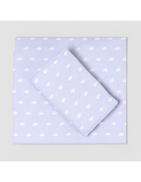 Set di lenzuola flanella Nubecita celeste