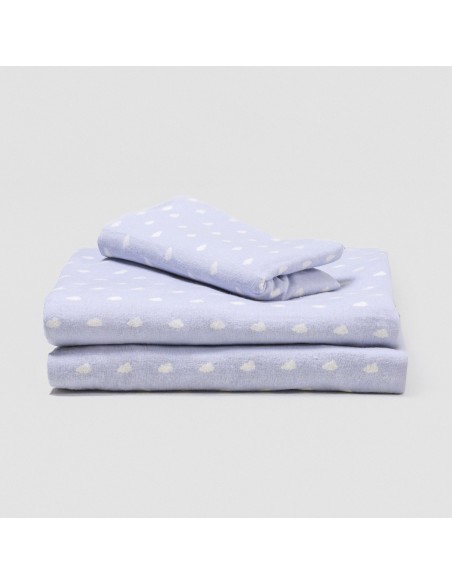 Set di lenzuola flanella Nubecita celeste