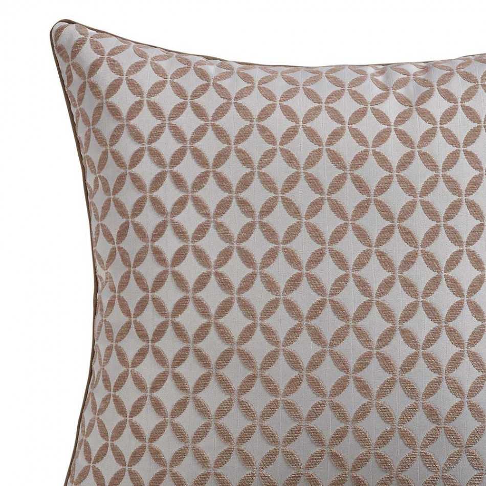 Cuscino jacquard ciniglia Elsa negativo sabbia - bianco federa + imbottitura