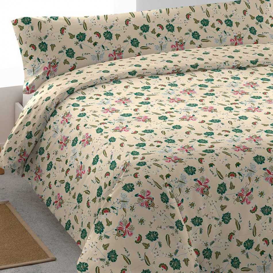 Copripiumino cotone María verde militare