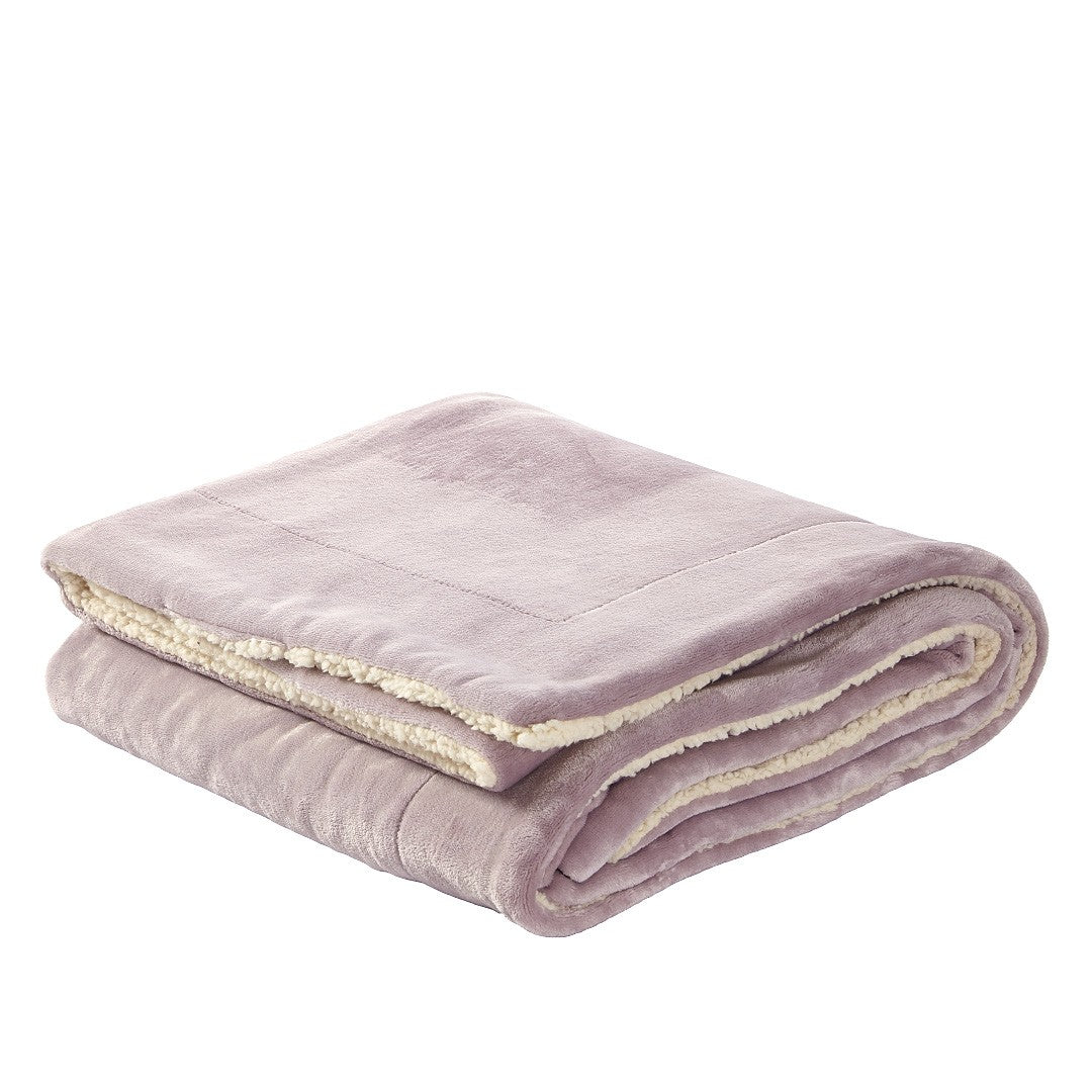 COPERTA SHERPA IN VELLUTO SOLIDO