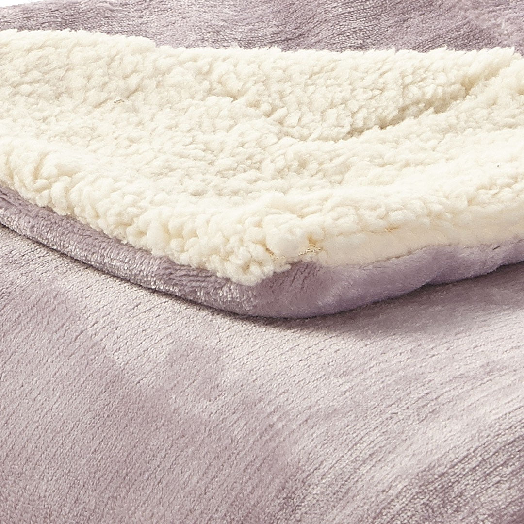 COPERTA SHERPA IN VELLUTO SOLIDO