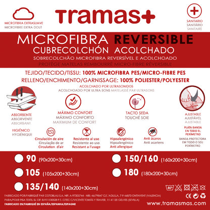 COPRIMATERASSO REVERSIBILE IN MICROFIBRA COTOP