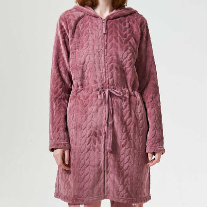 VESTAGLIA IN VELLUTO DEVORE CON CAPPELLO LISA