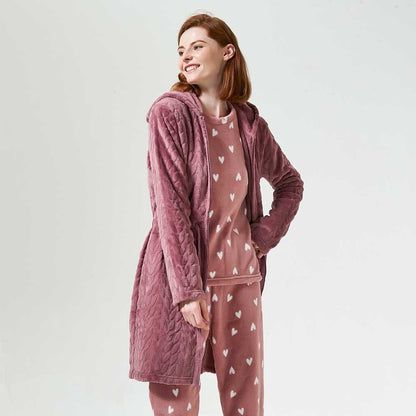 VESTAGLIA IN VELLUTO DEVORE CON CAPPELLO LISA