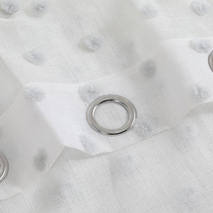 TENDA CON OCCHIELLI E POMPON