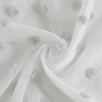 TENDA CON OCCHIELLI E POMPON