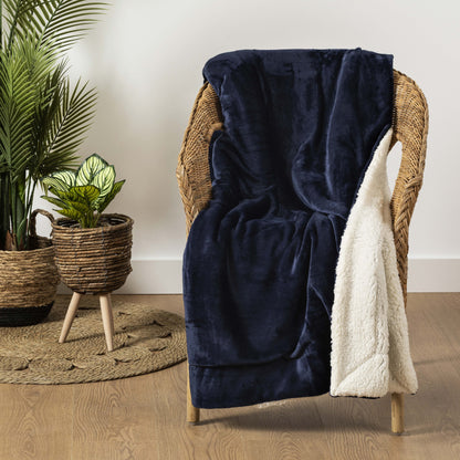 COPERTA SHERPA IN VELLUTO SOLIDO