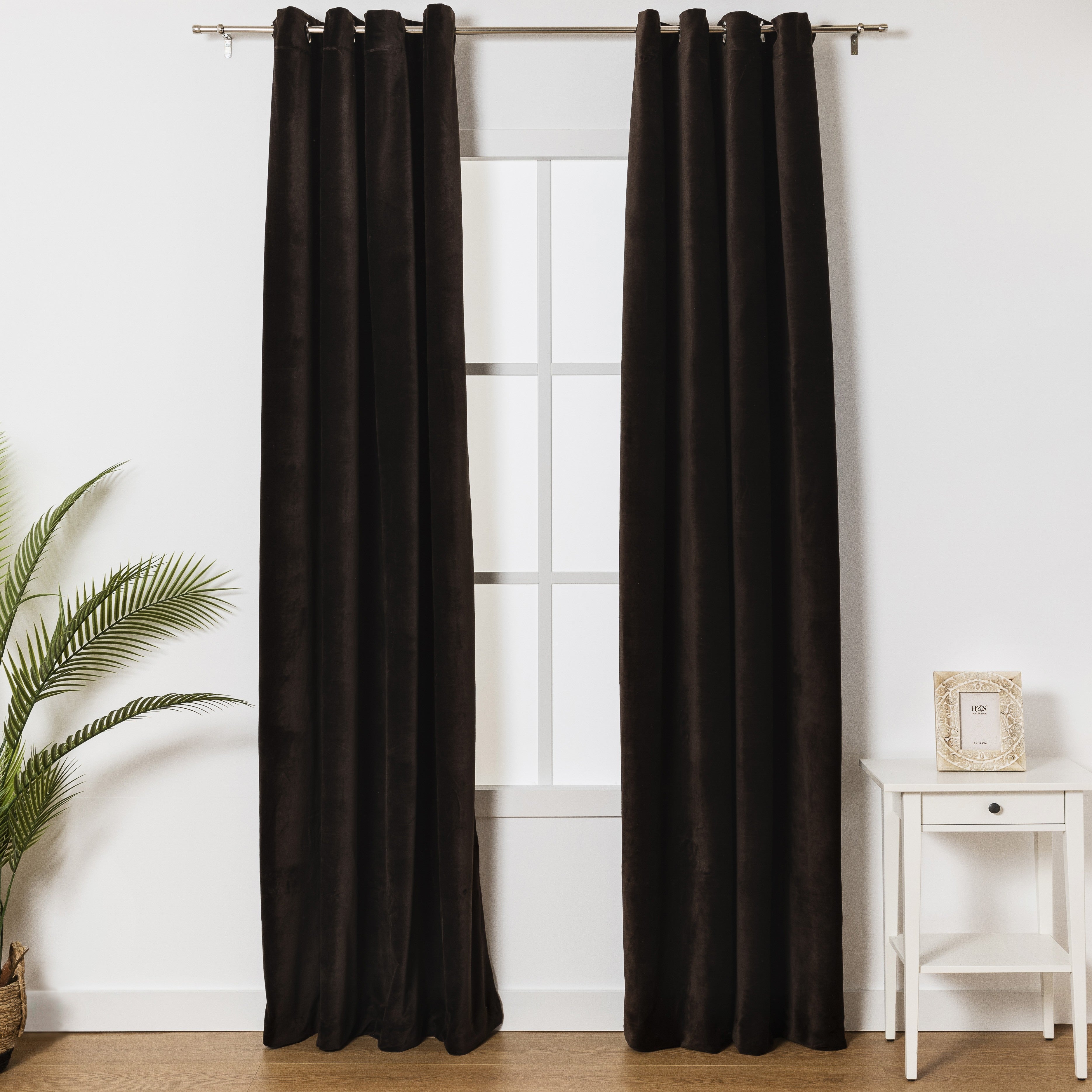 TENDA CON OCCHIELLI IN VELLUTO DI COTONE 140X260CM