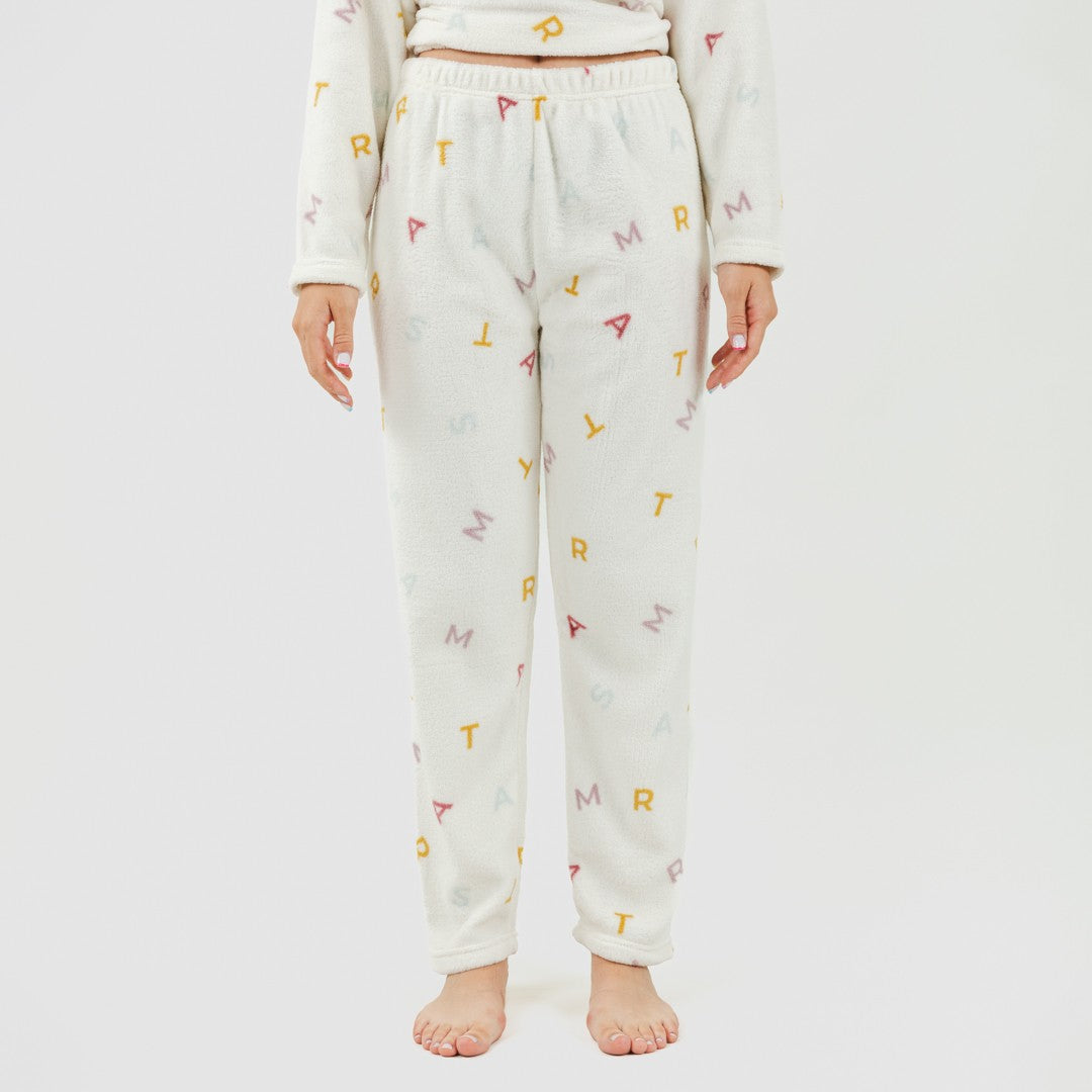 Pigiama da donna color corallo con lettere