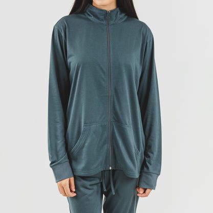 Completo sportivo da donna con giacca e cerniera semplice