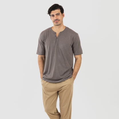 Pigiama lungo/corto da uomo con bottoni semplici