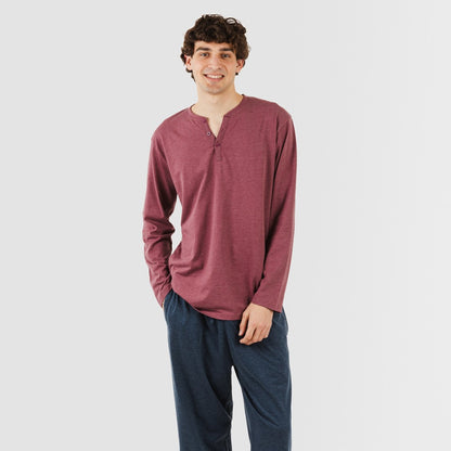 PIGIAMA LUNGO DA UOMO A SEMPLICE CON BOTTONI