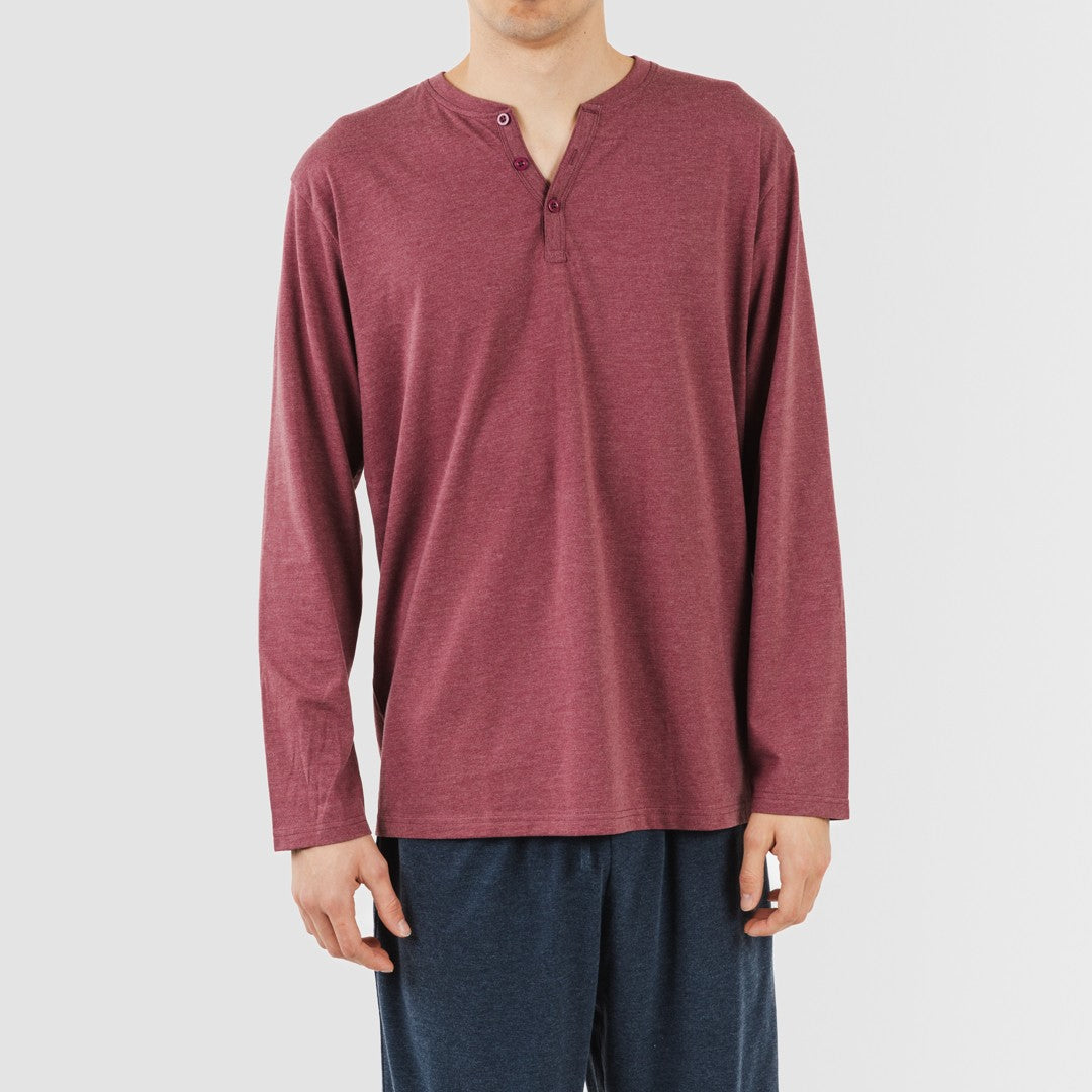 PIGIAMA LUNGO DA UOMO A SEMPLICE CON BOTTONI