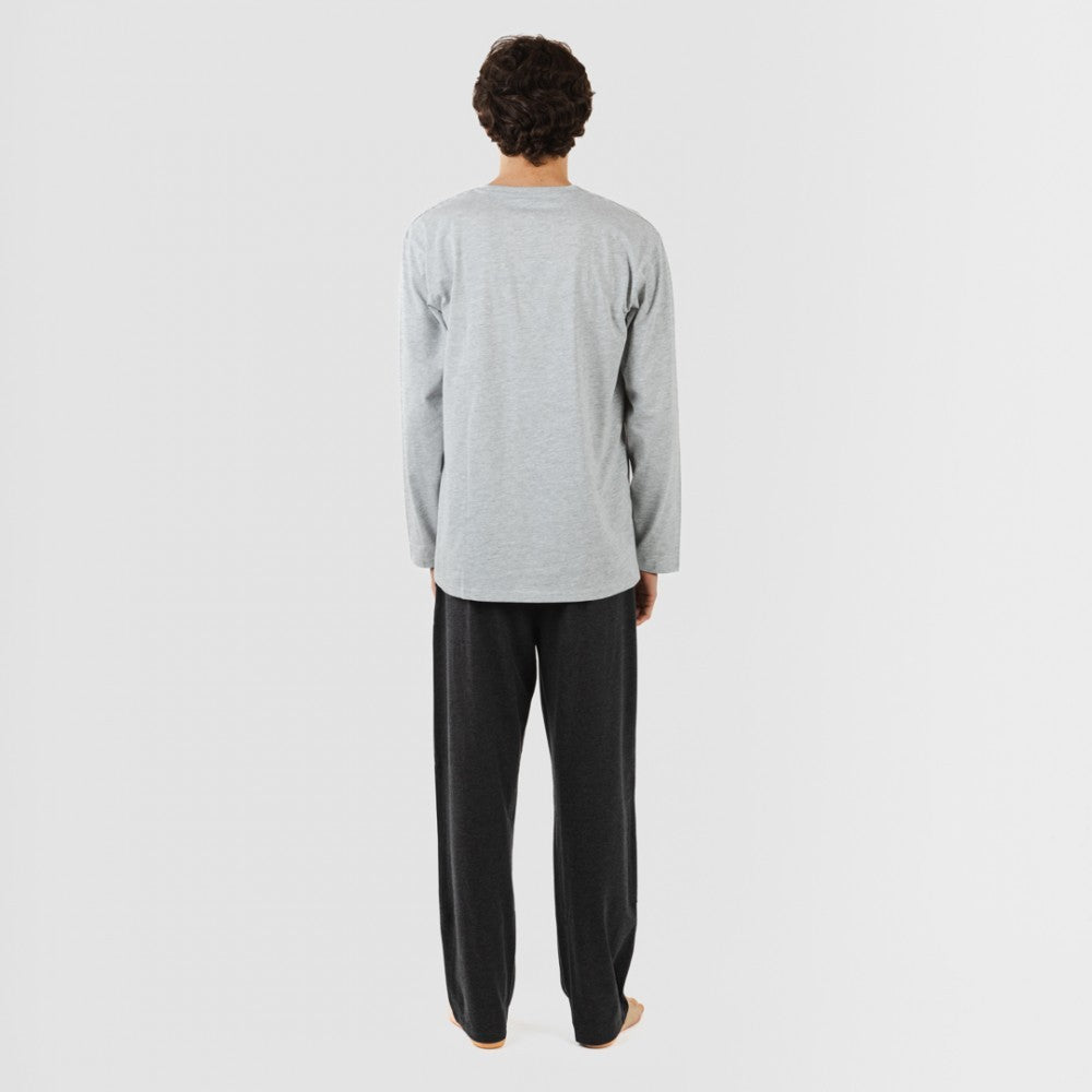 PIGIAMA LUNGO DA UOMO A SEMPLICE CON BOTTONI