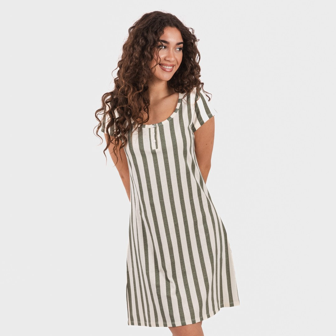 CAMICIA DA DONNA A MANICHE CORTE CON RIGHE AVILES