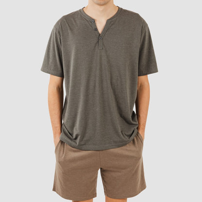 Pigiama corto da uomo con bottoni semplici