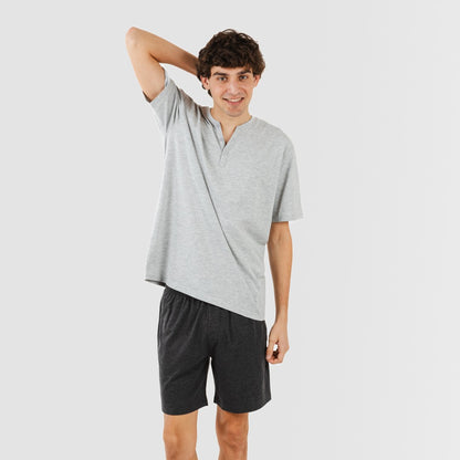 Pigiama corto da uomo con bottoni semplici