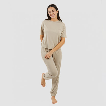 Pigiama lungo/corto da donna in viscosa semplice