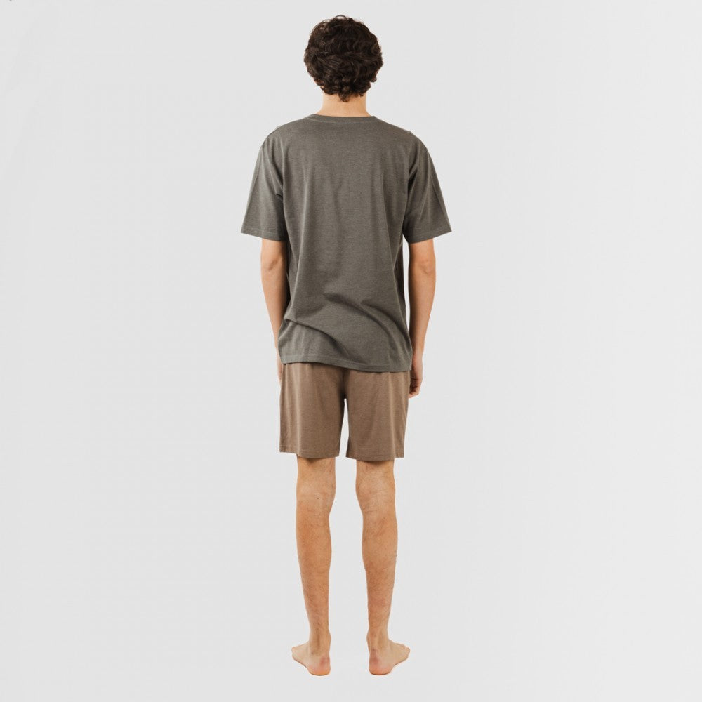 Pigiama corto da uomo con bottoni semplici