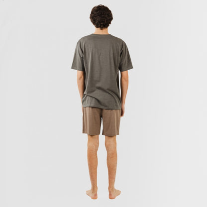 Pigiama corto da uomo con bottoni semplici