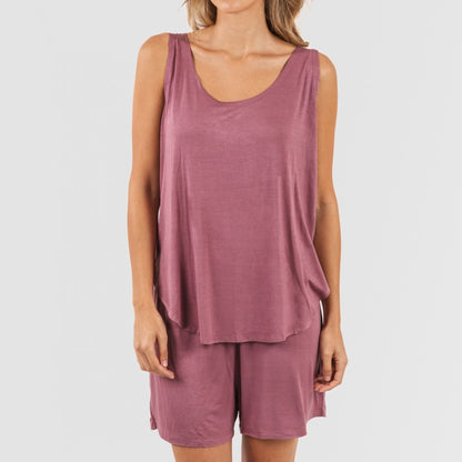 PIGIAMA DA DONNA IN VISCOSA TINTA UNITA CON SPALLINE