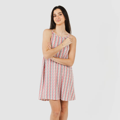 Abito corto in crepe con spalline