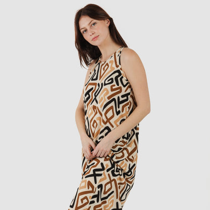 ABITO LUNGO CON SPALLINE IN CREPE DOMEKA TAGLIA UNICA