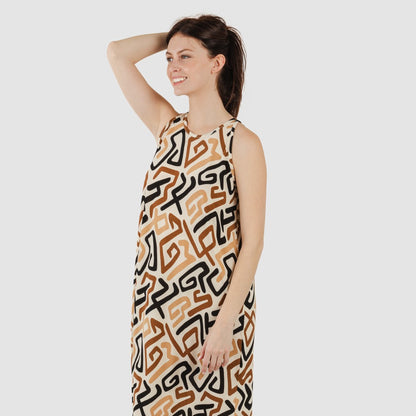 ABITO LUNGO CON SPALLINE IN CREPE DOMEKA TAGLIA UNICA