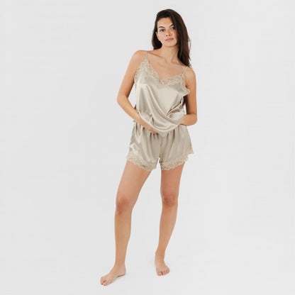 Pigiama da donna con spalline in raso Friday Solid