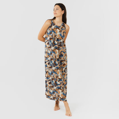 ABITO LUNGO IN CREPE CON SPALLINE ULIENA TAGLIA UNICA