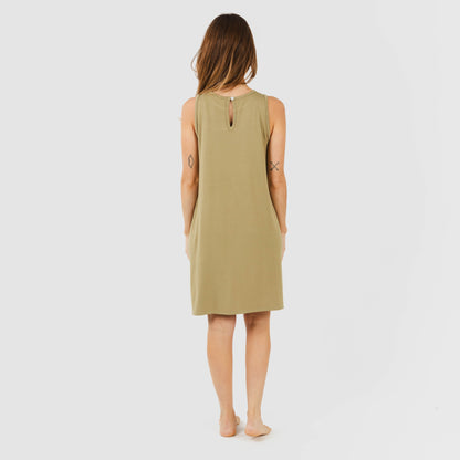 ABITO CORTO CON SPALLINE IN VISCOSA TINTA UNITA