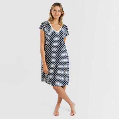 ABITO CORTO IN CREPE OHIO FLUO