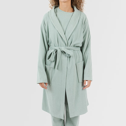 VESTAGLIA CANALE A RIGHE LARGHE IN TINTA UNITA