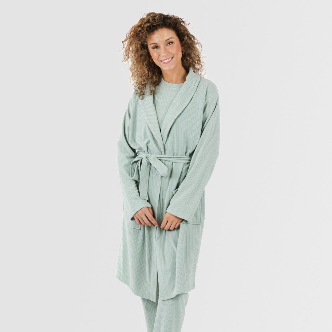 VESTAGLIA CANALE A RIGHE LARGHE IN TINTA UNITA