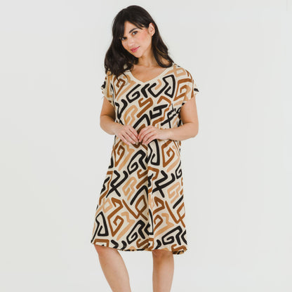 ABITO CORTO FLUO IN CREPE DOMEKA