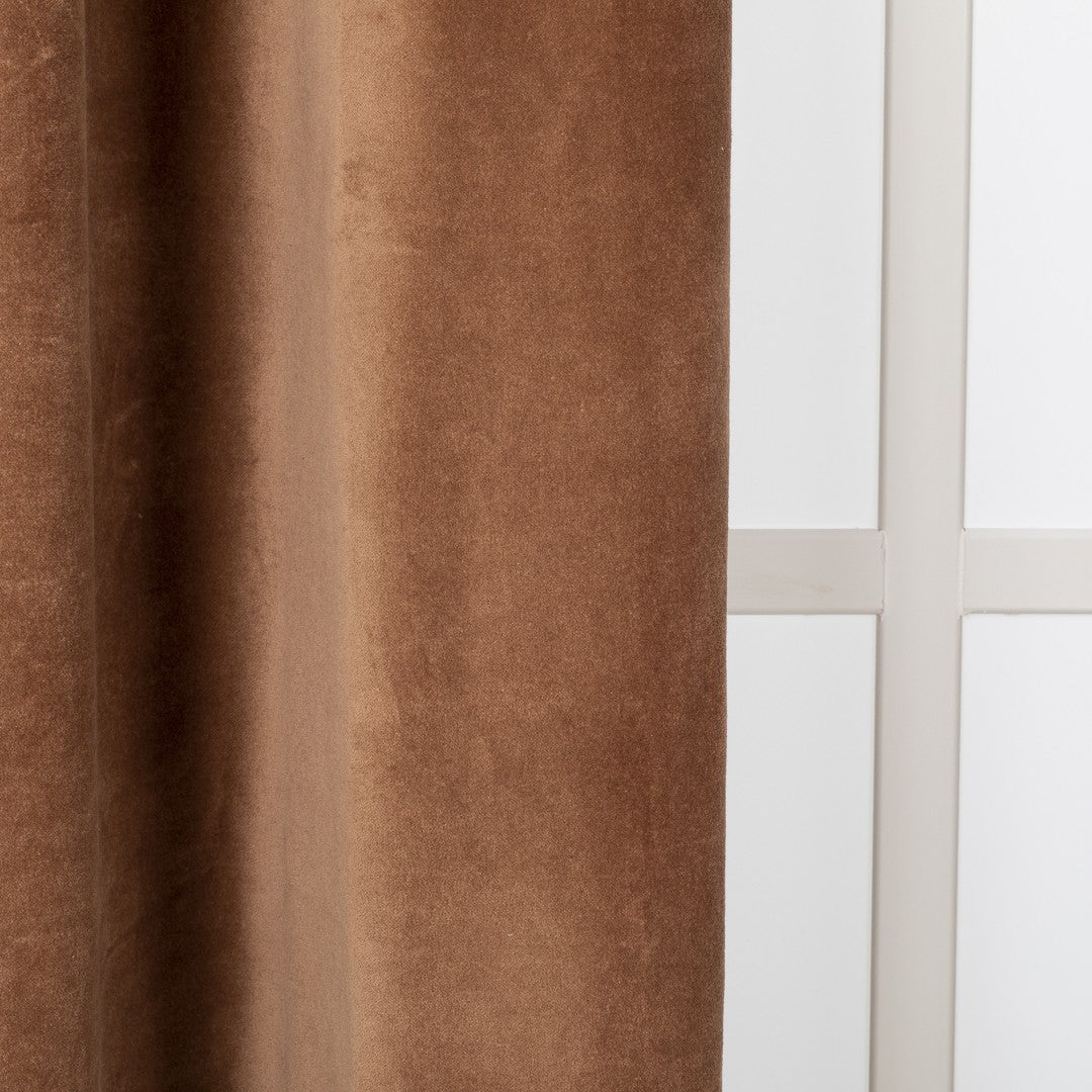 TENDA CON OCCHIELLI IN VELLUTO DI COTONE 140X300CM