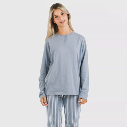 PIGIAMA LUNGO A RIGHE DA DONNA TOMAS