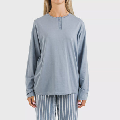 PIGIAMA LUNGO A RIGHE DA DONNA TOMAS