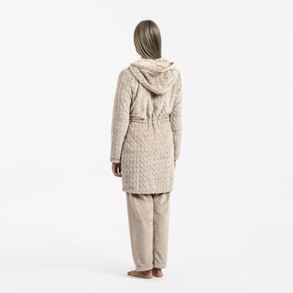 VESTAGLIA IN VELLUTO DEVORE CON CAPPELLO LISA