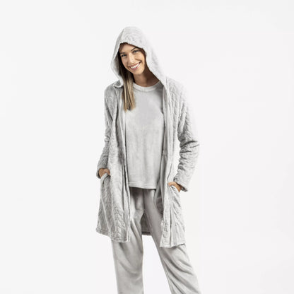 VESTAGLIA IN VELLUTO DEVORE CON CAPPELLO LISA